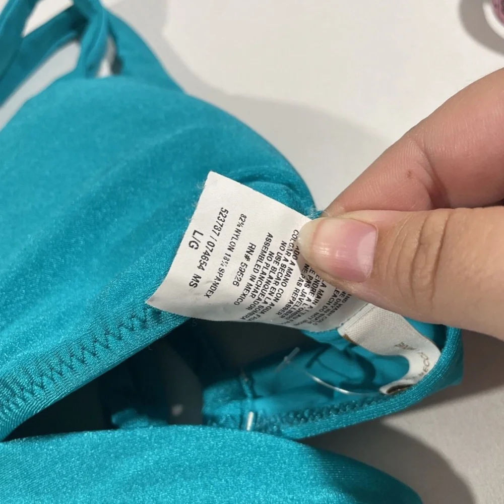 NEW $68 Becca‎ Shimmer Wrap Bikini Top In Arcadia [ SZ Large ]